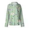 Women Floral Print Long Sleeve Button Down Blouse Casual Shirt Collar Top Basic Wear