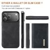 DG.MING M1 Series for iPhone 17 Pro Max Case Kickstand PU Phone Cover with Detachable Wallet