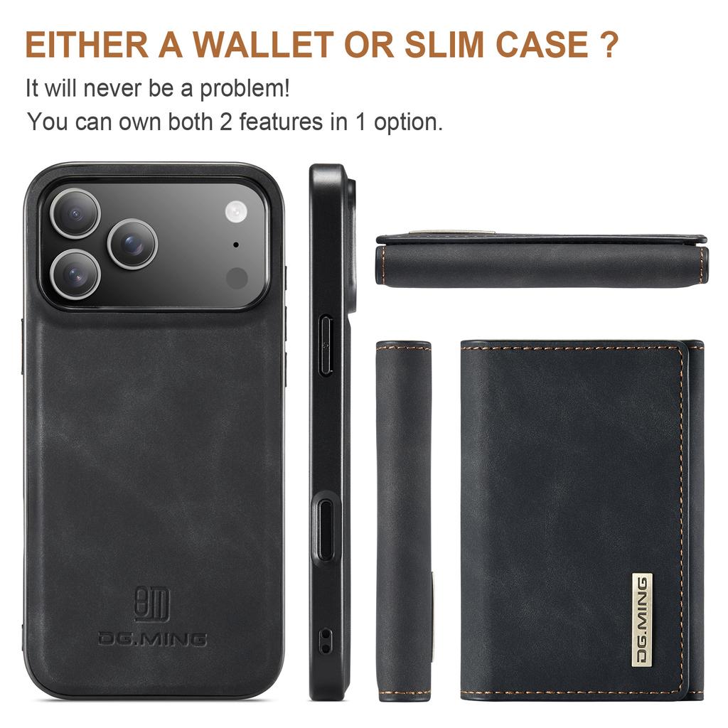 For IPhone 17 Air 16 15 14 Plus 13 12 11 Pro Max XS XR Phone Case 2 in 1 Detachable Wallet Cards Holder Magnetic Leather Cover