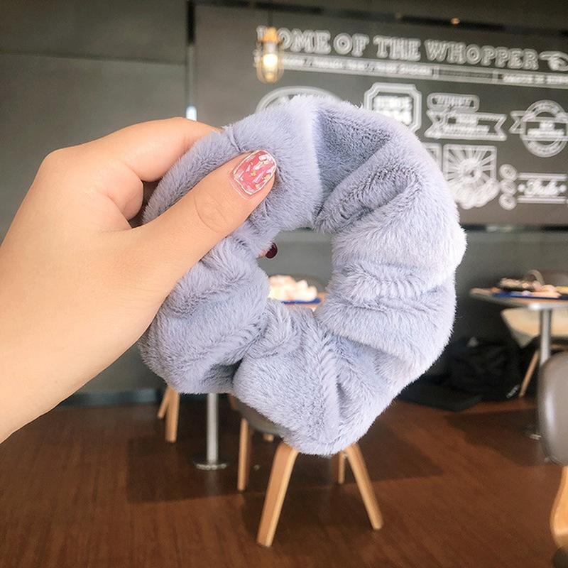 Winter Warm Soft Hair Scrunchies for Women Girls Cute Plush Elastic Multicolor Rubber Band Loop Accessories