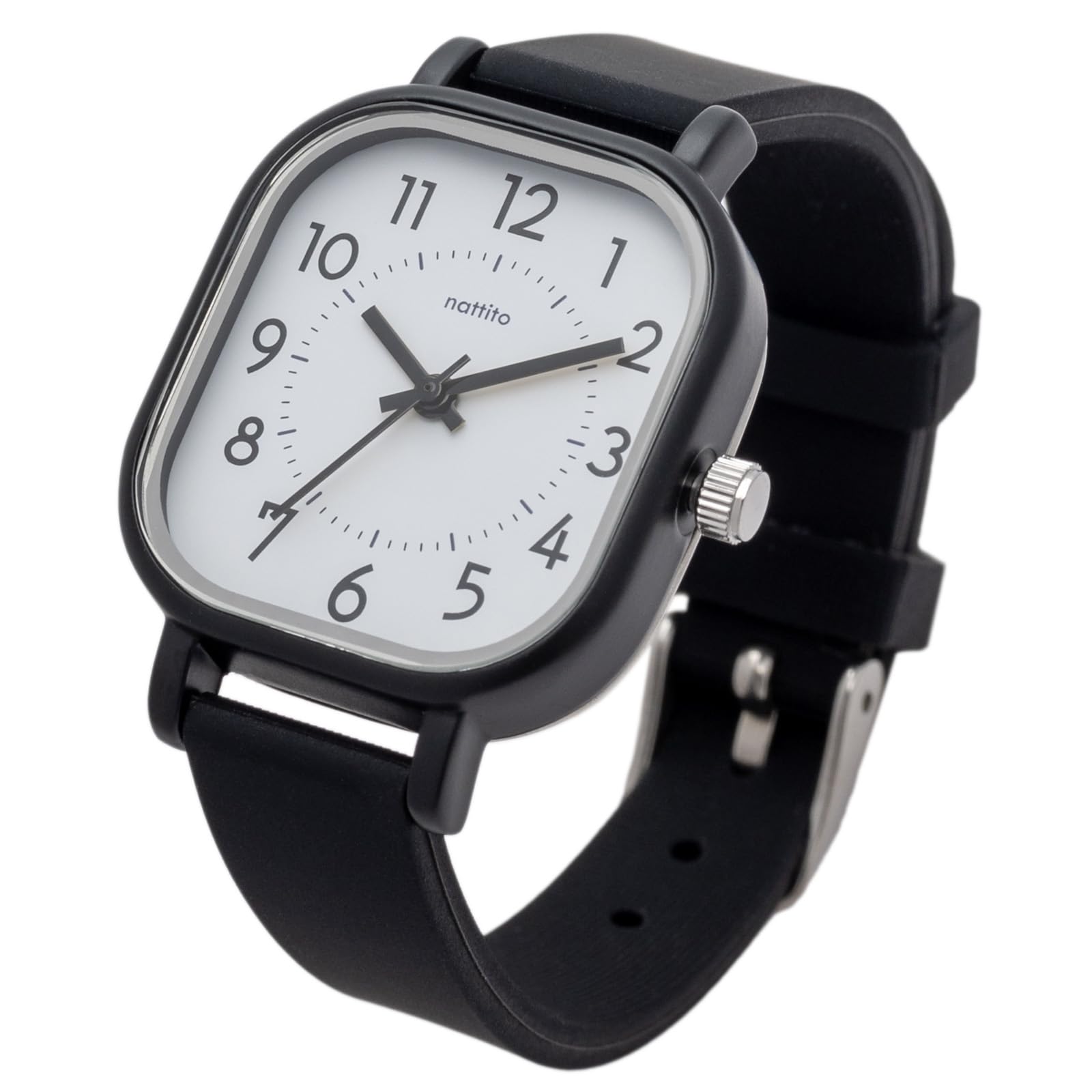 

Analog Watch with Silicone [Fieldwork] Women s Strap, Rectangular, Burg, Black, YM121-5 чёрный