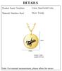 Cazador Women's Necklace Hair Stylist Scissors Comb Round Pendant Stainless Steel Gold Color Jewelry Birthday Mother Day Gift