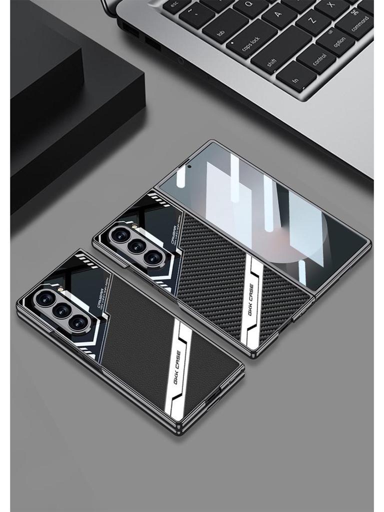 Samsung Z Fold 6 Electroplated Leather Case: Pure Color, E-Sports Design, Anti-Drop Protection