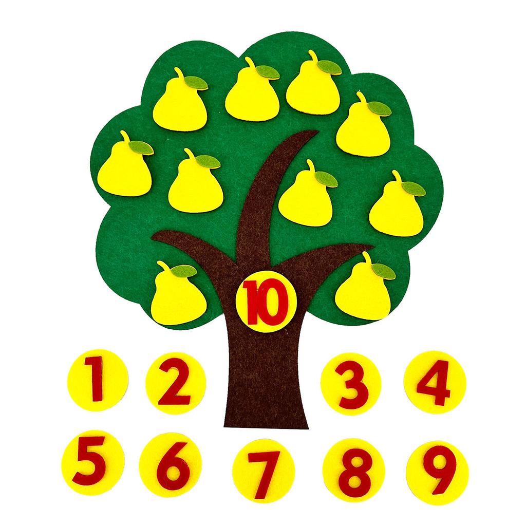 Kids Math Toys Teaching Aids Pear Apple Trees Number Puzzle Game Learning Educational Toy for Children