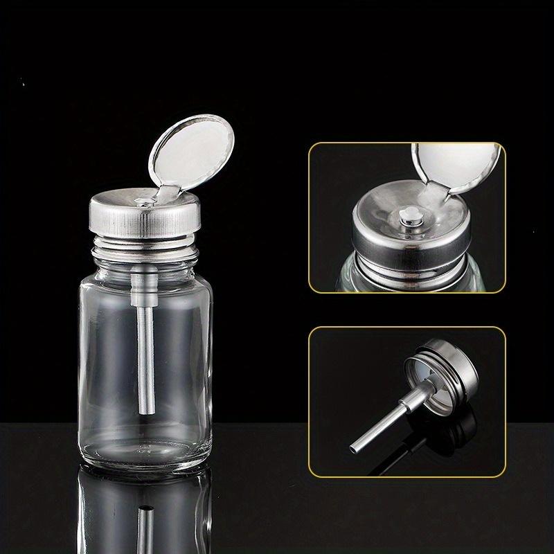 Glass Alcohol Bottle Press Type Alcohol Bottle Nail Art Tool Nail Washing Water Bottle Plate Washing Water Pressure Bottle