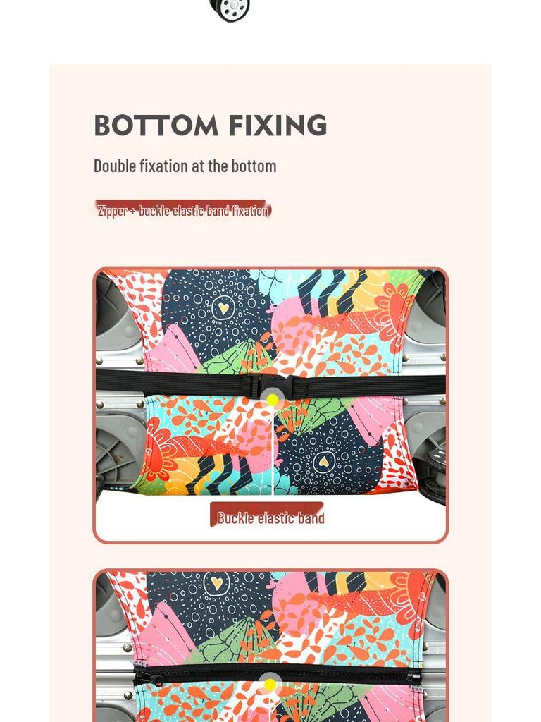 Elastic Zippered Travel Suitcase Protective Cover - Durable, Printed, and Wear-Resistant