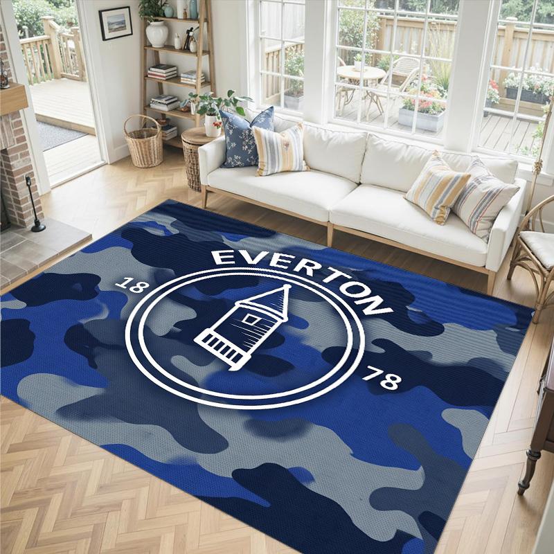 Everton Football Design Crystal Velvet Carpet Cozy Non?Slip Printed Rug For Bedroom Living Room Entrance