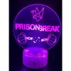Lampe de chevet 3d led série prison break, veilleuse changement de couleurs, lampe tactile bureau et chambre, idée cadeau noël
