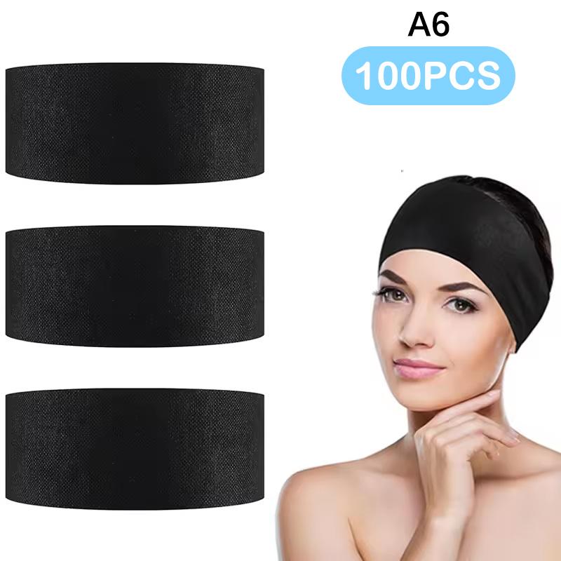 10/50/100pcs Disposable Headbands Spa Salon Facial Headband Black White Pink Elastic Adjustable Magic Tape Skincare Accessory