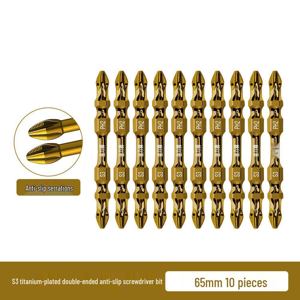S3 Impact-Resistant Titanium Magnetic Phillips Bit for High Torque Electric Drills & Screwdrivers