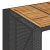5 Piece Garden Bar Set without Cushions Black PE Rattan Acacia