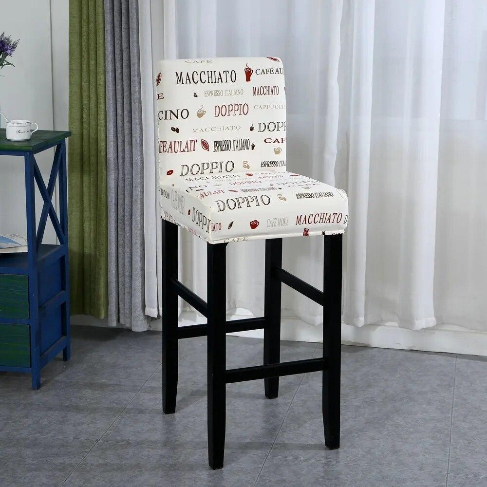 Elastic Bar Stool Chair Cover Home Dining Room Bar Seat Cover Geometric Style Restaurant Hotel Decor Washable Easy Cover