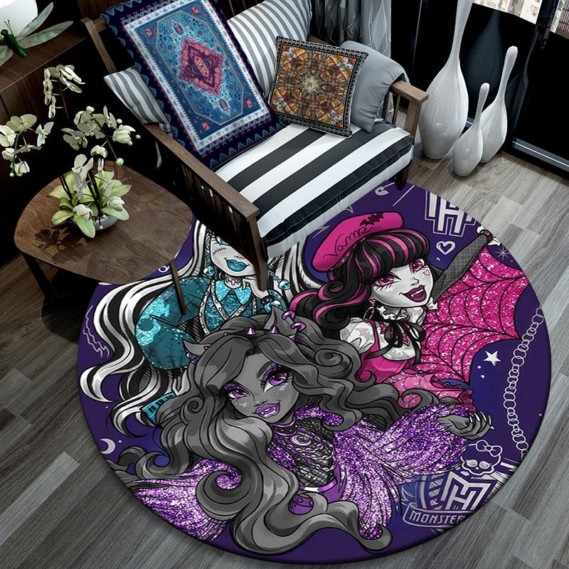 MH Pattern Round rug,Carpet Rug for Living Room Bedroom Playroom ,Non-slip Floor Mat,Holiday Gifts and Birthday Gifts.