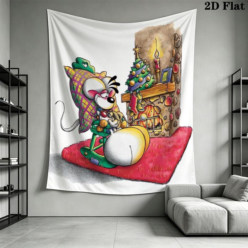 Diddl Wall Tapestry Aesthetic Wall Hanging Printed Fabric Blanket Decorative Tapestries for Bedroom Living Room Home Decor