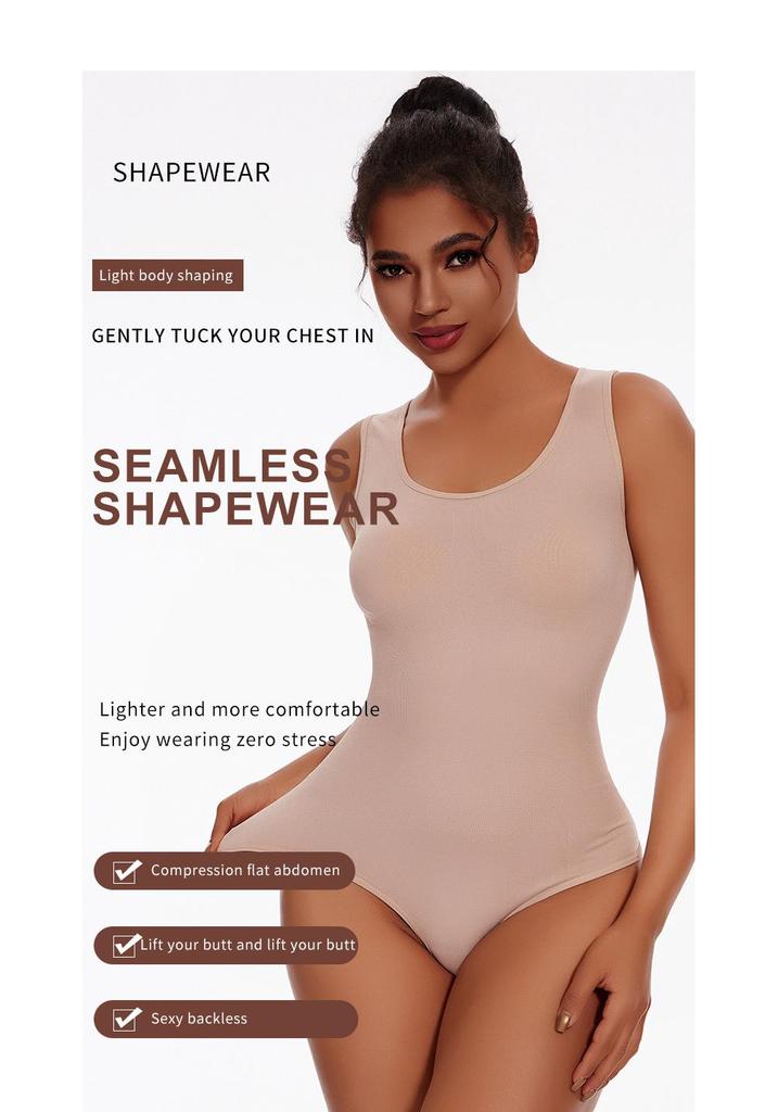 European & American Style Shaping Thong Bodysuit: Wide Strap, Tummy Control, Open Crotch, Butt Lifting, Strappy Bra, Bust Support