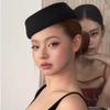 Solid Top Hats Formal Felt Beret New Stewardess Hat  Women Headwear