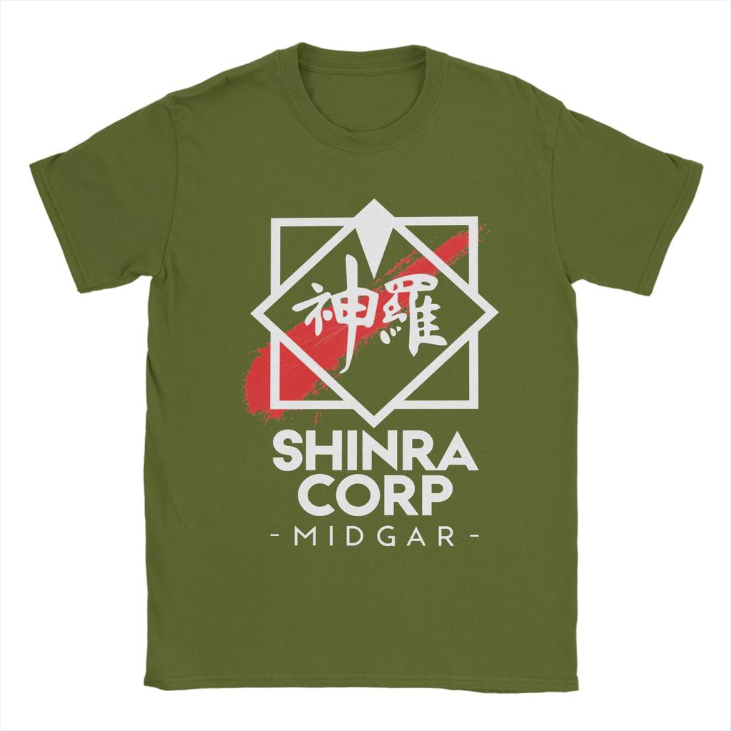 Fun Final Fantasy FF Video Game TShirt Unisex Crewneck Pure Cotton T Shirts Shinra Corp Midgar Short Sleeve Tees Summer Tops
