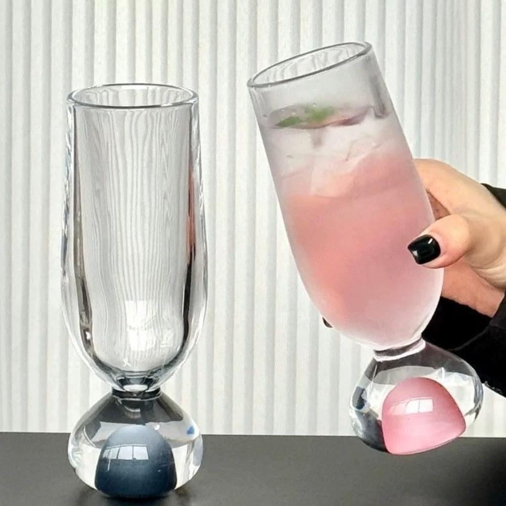 Exquisite Glass Stemmed Cup 170ml Juice Cup Creative Beer Cup  Wine Tasting