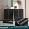 Black Wood Grain Self-Adhesive Wallpaper for Furniture and Countertops - Waterproof and Moisture-Proof Renovation Film
