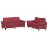 Vidaxl 2-Piece Living Room Set Wine Red, Faux Leather