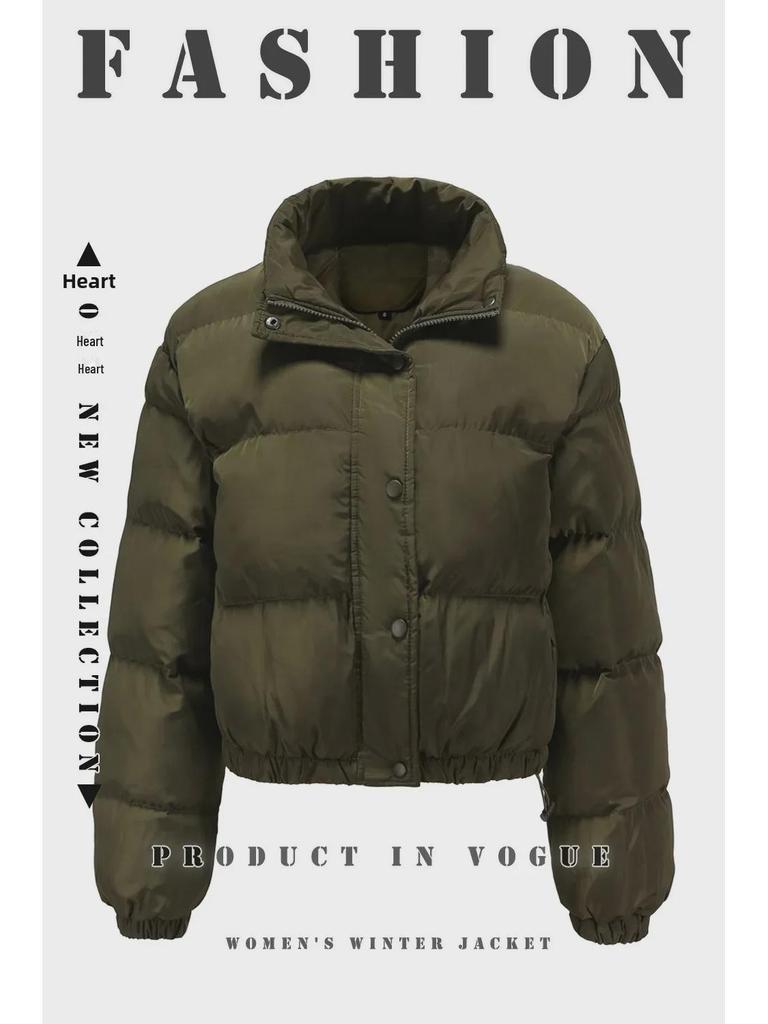 Damen Baumwollmantel mit Stehkragen und langen Ärmeln - Herbst/Winter 2022 Kollektion, Lässig & Warm, Stil 601