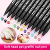 Yousheng 12-Color Pet Nail Art Pen Set Quick Dry Dog Nail Polish Pens for Puppy Cat Soft Brush Tip Creative Pet Grooming