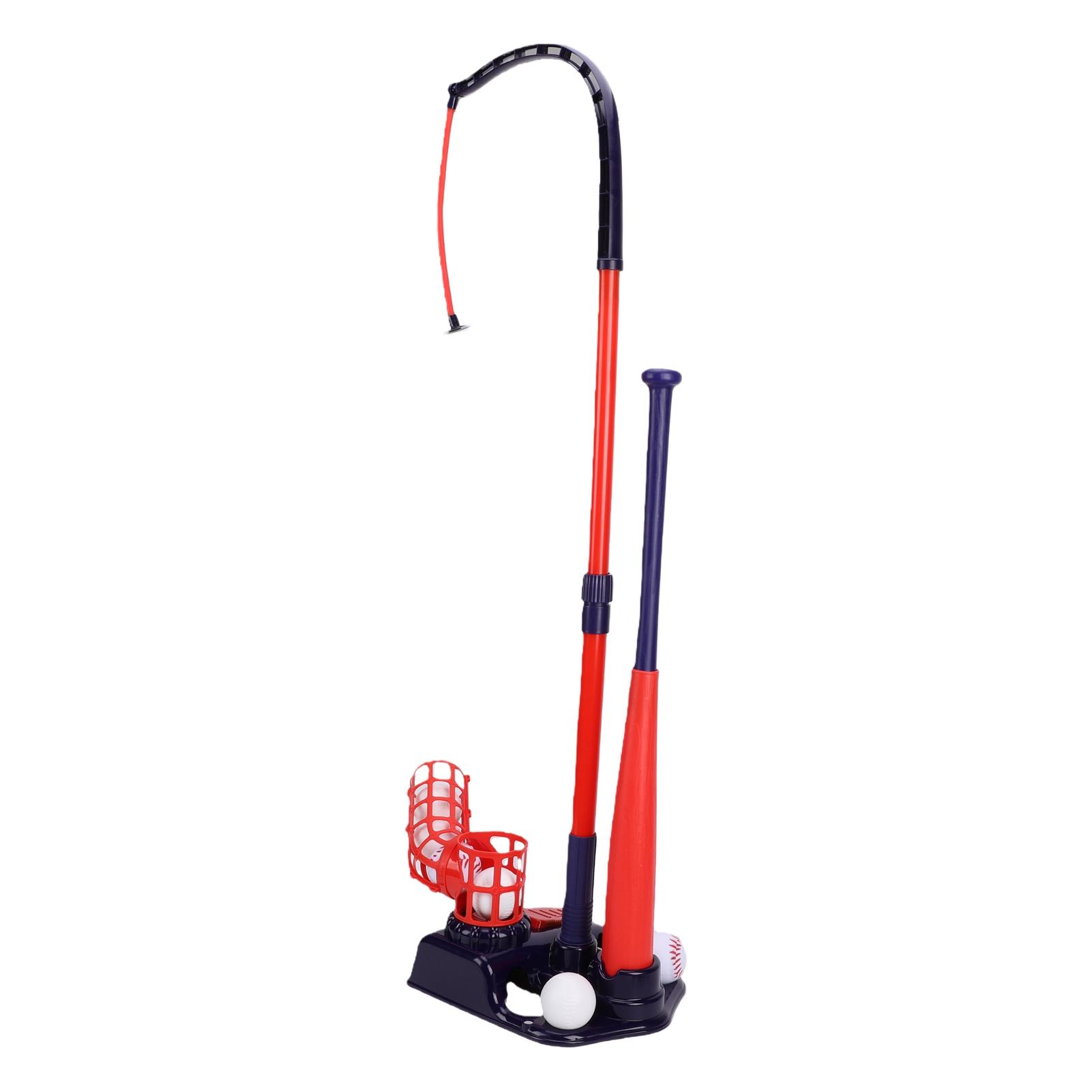 Zestaw Treningowy do Baseballu dla Dzieci 3 w 1 Ergonomiczny Przyjazny Dzieciom Wszechstronny Trener Baseballu dla Dzieci Automatyczne Rzucanie red