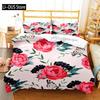 Rose Flower Butterfly Art Print Three Piece Bedding Set Fashion Children or Adults for Beds Quilt Covers Pillowcases Bedding Set