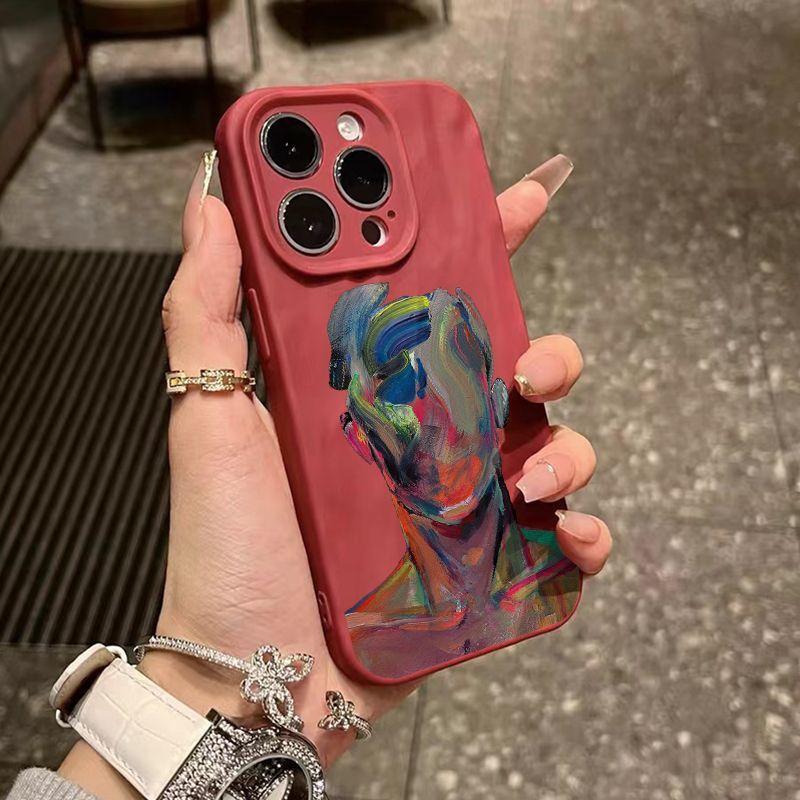 Art oil painting portrait iPhone17promax mobile phone case for Apple 16promax folds 15 personality