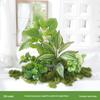 Luxury Faux Green Plant and Flower Decor - Indoor Moss and Grass Clusters for Elegant Landscaping.