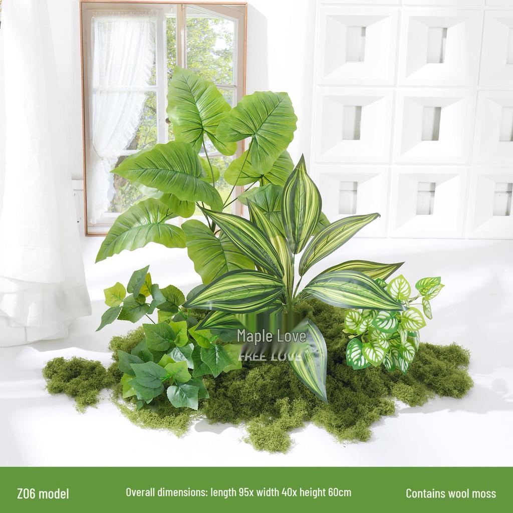 Luxury Faux Green Plant and Flower Decor - Indoor Moss and Grass Clusters for Elegant Landscaping.