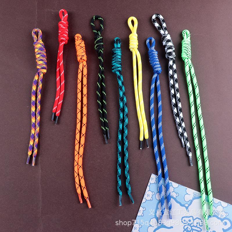 Dopamine Woven Lanyard & Personalized Color Block Keychain with Miu Knotted Rope Bag Charm. Green Grape and Cream Woven Lanyard