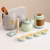 Portable Tea Set Fast Brewing Cup Ceramic Forbidden City Creative Teapot 4 Cups for Camping Travel Office Chinese Style Gift