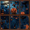Dead Tree Window Decorations 9 Sheets Halloween Clings, Happy Pumpkins Witch Ghost Bats Castle Reusable Clings Stickers, PVC Waterproof Decals