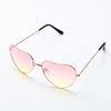 Korean Style Retro Peach Heart Sunglasses with Ocean Lens - Unisex Fashionable Heart-Shaped Eyewear