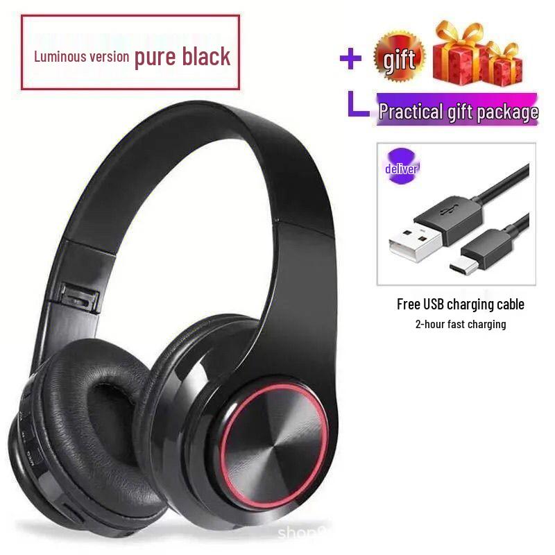 Luminous Bluetooth Head-mounted Heavy Bass Wireless Sports Gaming Headset