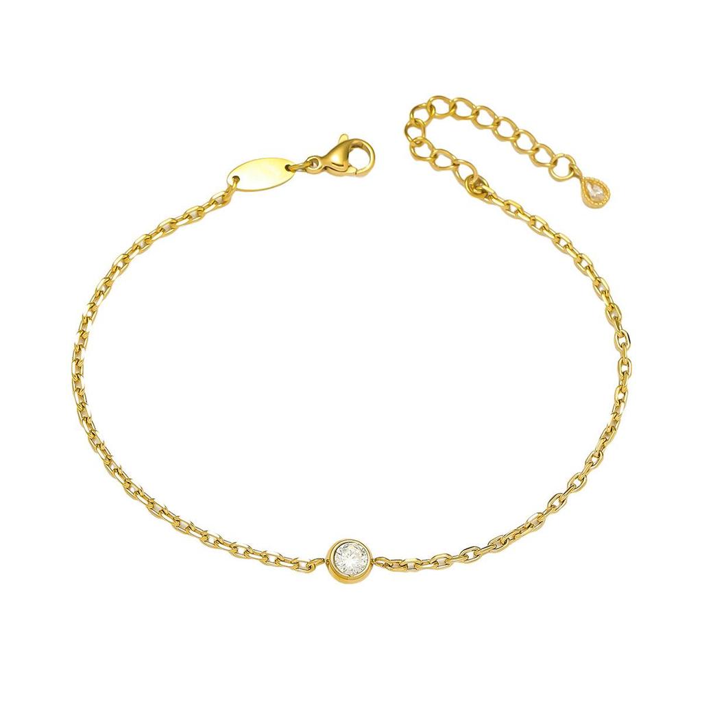 Cherry Epoxy Titanium Steel Bracelet for Women - Sweet Dopamine-Inspired Design