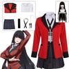 Kakegurui Jabami Yumeko Costume Cosplay Halloween Sayaka Compulsivo Giocatore d'azzardo Anime School Girl Gonna a pieghe Uniforme Set completo