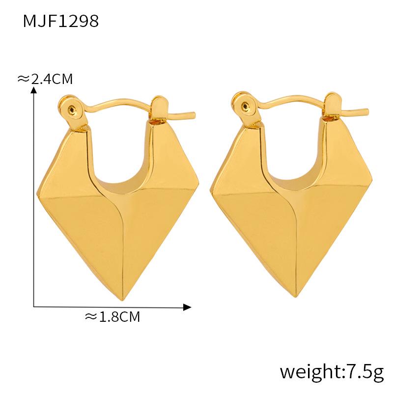European and American Style Gold-Plated Titanium Steel Triangle Earrings