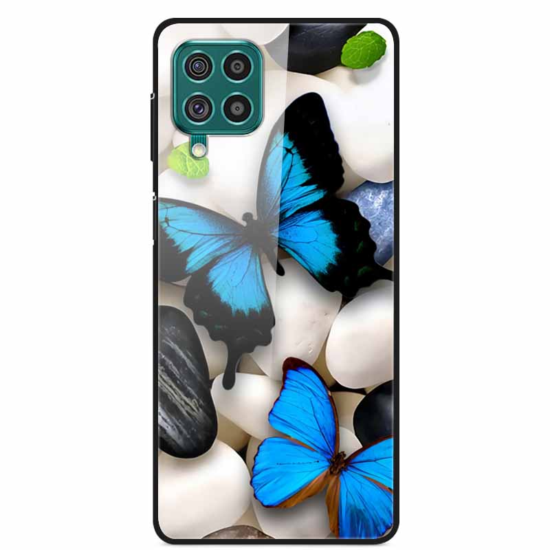 For Samsung M32 Case Tempered Glass Hard Back Cover Case For Samsung Galaxy A12 A22 M32 Phone Case Cover M 32 A 22 Funda Coque