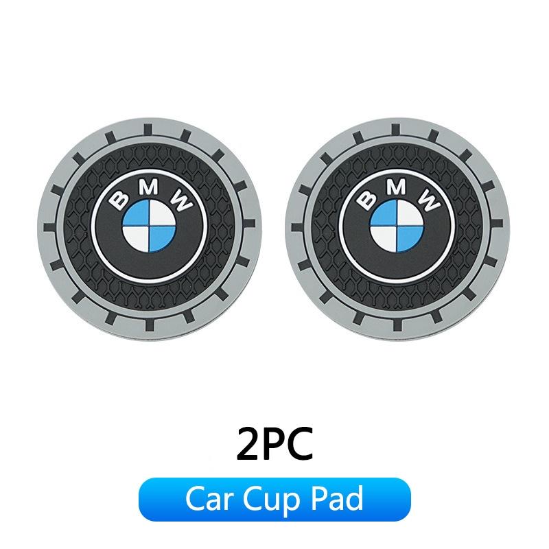 2pcs Silicone Car Water Cup Pad Holder Anti-slip Waterproof Mat For BMW 1 3 5 7 Series X1 X2 X3 X4 X5 X6 X7 E30 E34 G20 Sticker jbzh05
