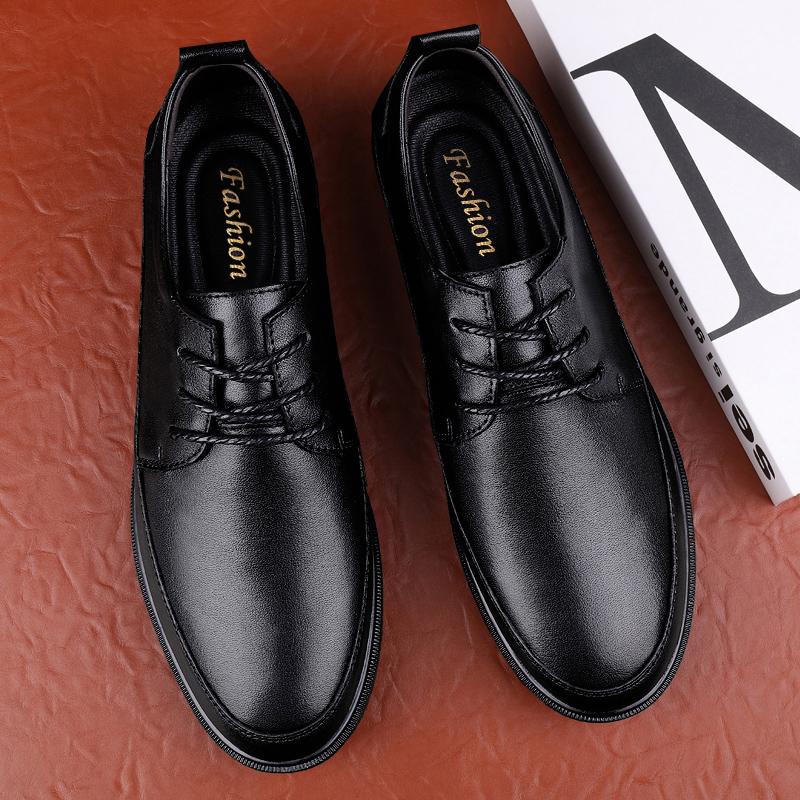 Classic Mens Real Leather Shoes New Trend All-match Dress Shoes Male Breathable Casual Shoes Soft Business Genuine Leather Shoes