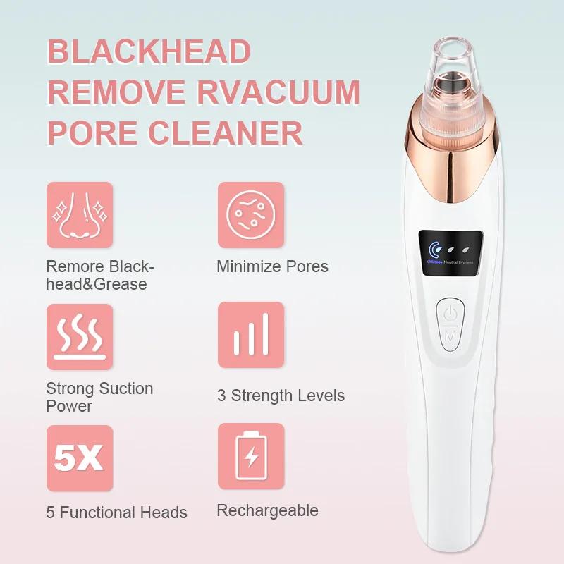 Electric Vacuum Suction Blackhead Remover Facial Pore Cleaner Comedone Spot Acne Pimple Blackhead Extractor USB Rechargeable
