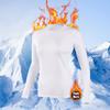 Autumn and Winte Women's Fleece-Lined Thermal Underwear Slim-Fit Base Layer Top