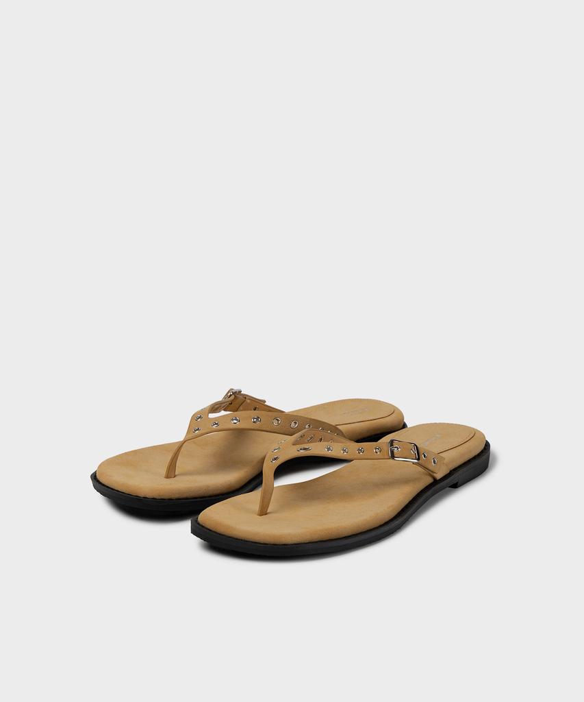 Khiho Eyelet Flip-Flops Beige