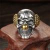 Huajie Men's Two Tone Clown Skull Rings Personality Punk Bike Style  Halloween Fashion Gift Ring Accessories Trend
