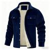 Men's Long-Sleeve Corduroy Jacket With Lapel, Pockets & Single-Breasted Design | Fleece-Lined For Warmth, Fashionable & Casual