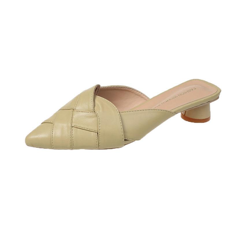 Summer New 2025 Women's Mules Shoes for Women Slippers Leather Slipper Designer Sandals Luxury Fashion Comfortable Low Heel Sexy