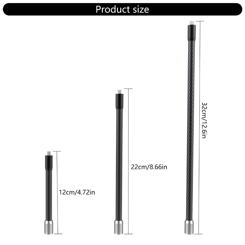 Portable Carbon Fiber Selfie Stick Extension Poles With 1/4 Screw Mount For Versatility Camera Recording MultiScene Vide