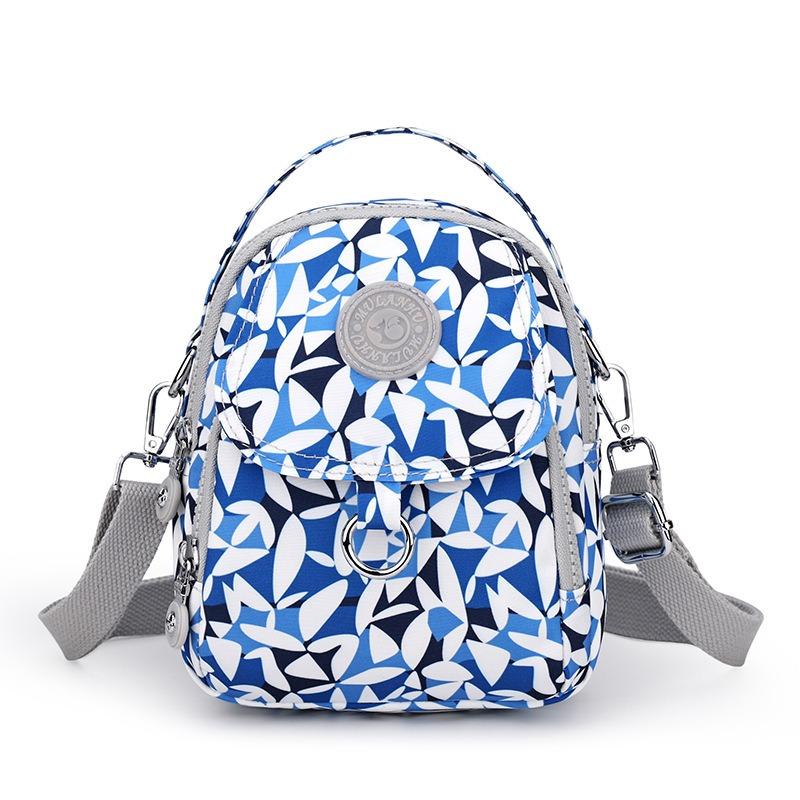 Winter new printed nylon cloth women's bag lightweight shoulder bag casual portable messenger change mobile phone bag